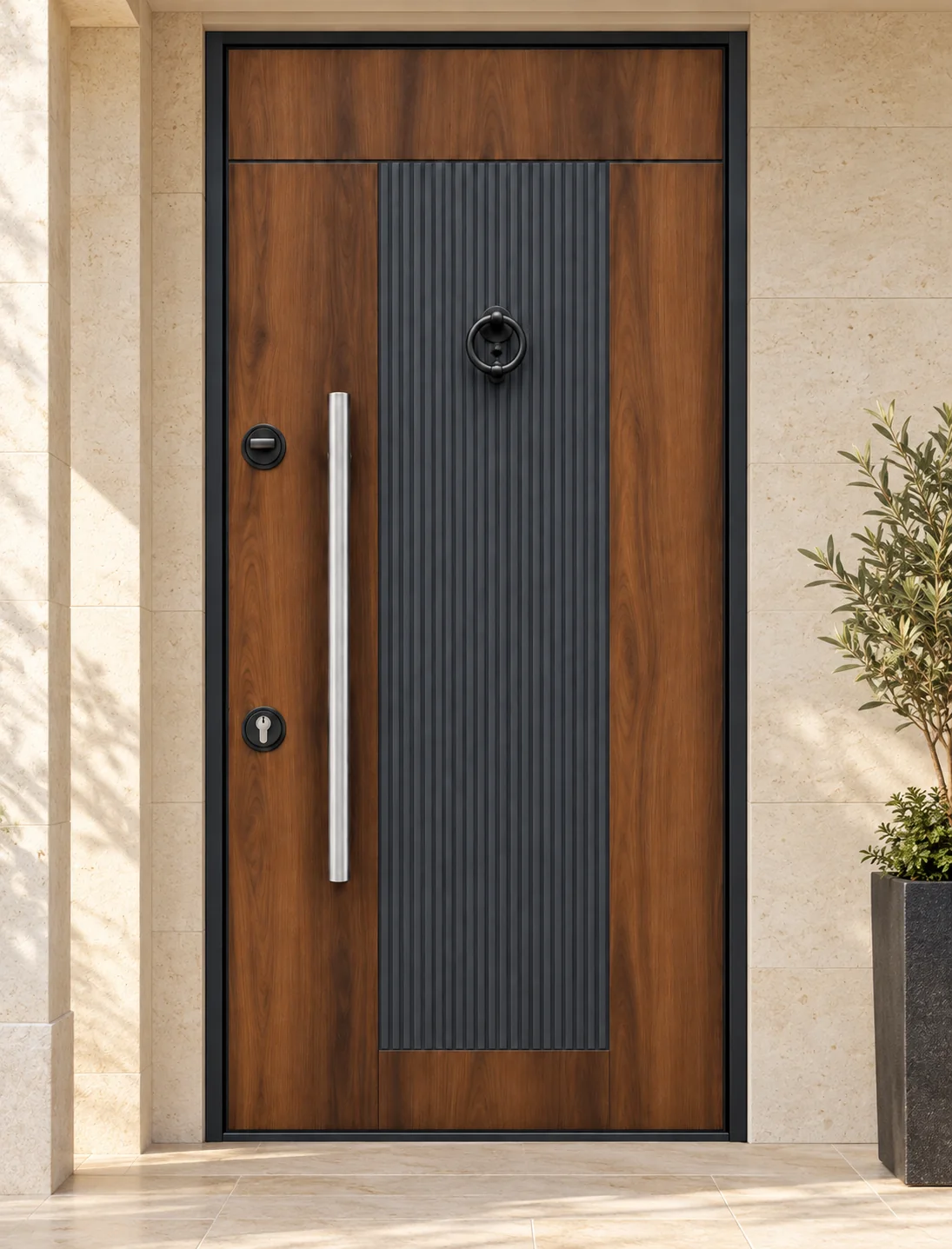 Rectangle nervuré — Rectangle cannelé dans un cadre bois