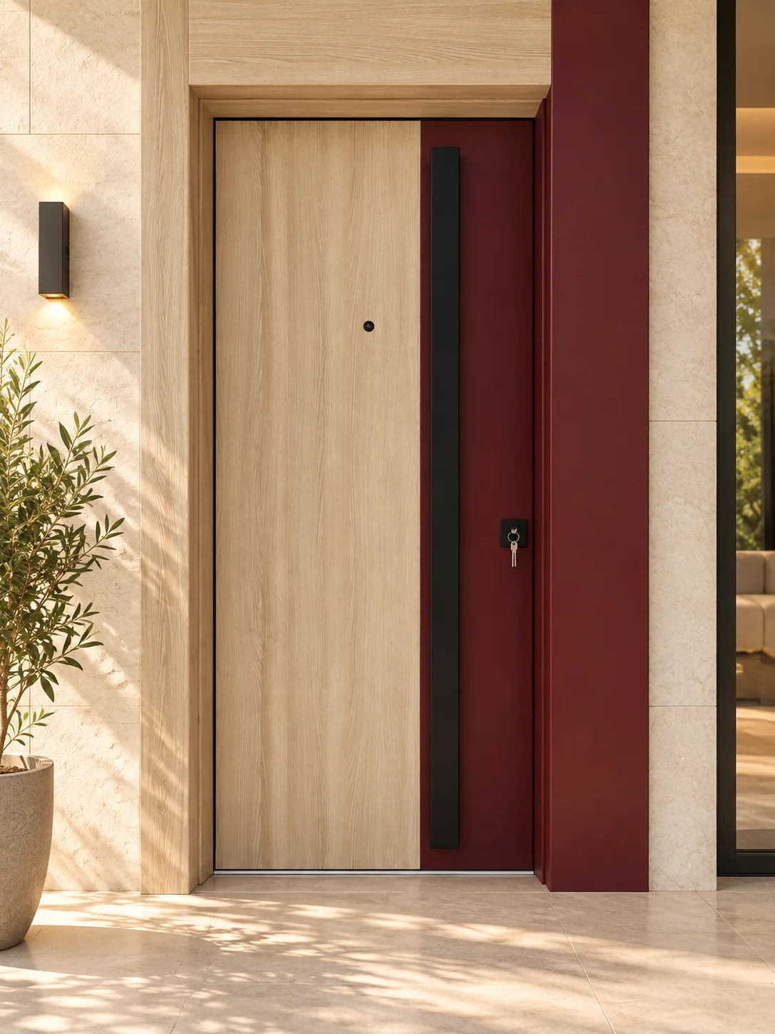 Bois et bordeaux — Bois clair et côté bordeaux